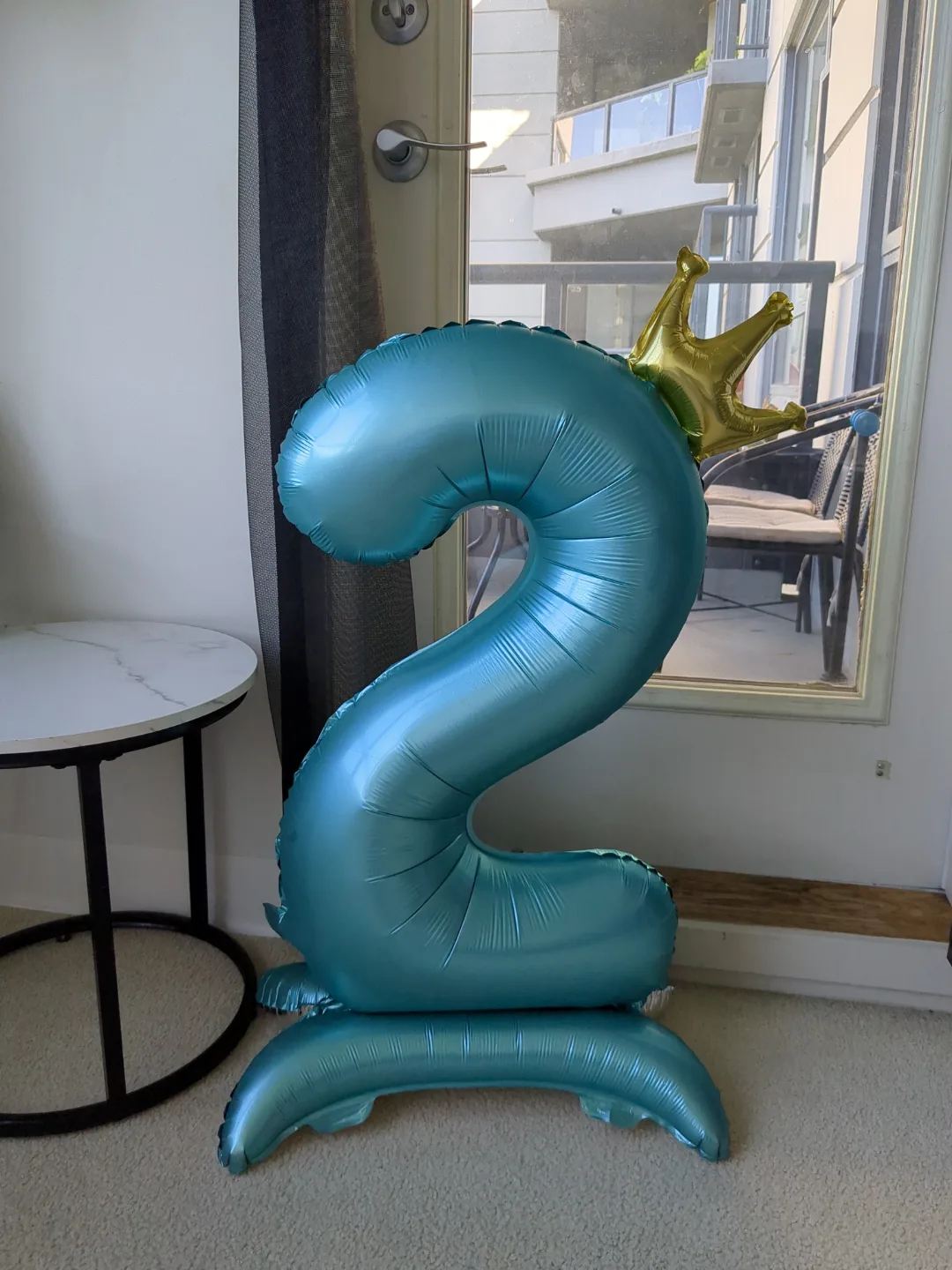 Blue No. 2 Birthday Balloon with Crown thumbnail