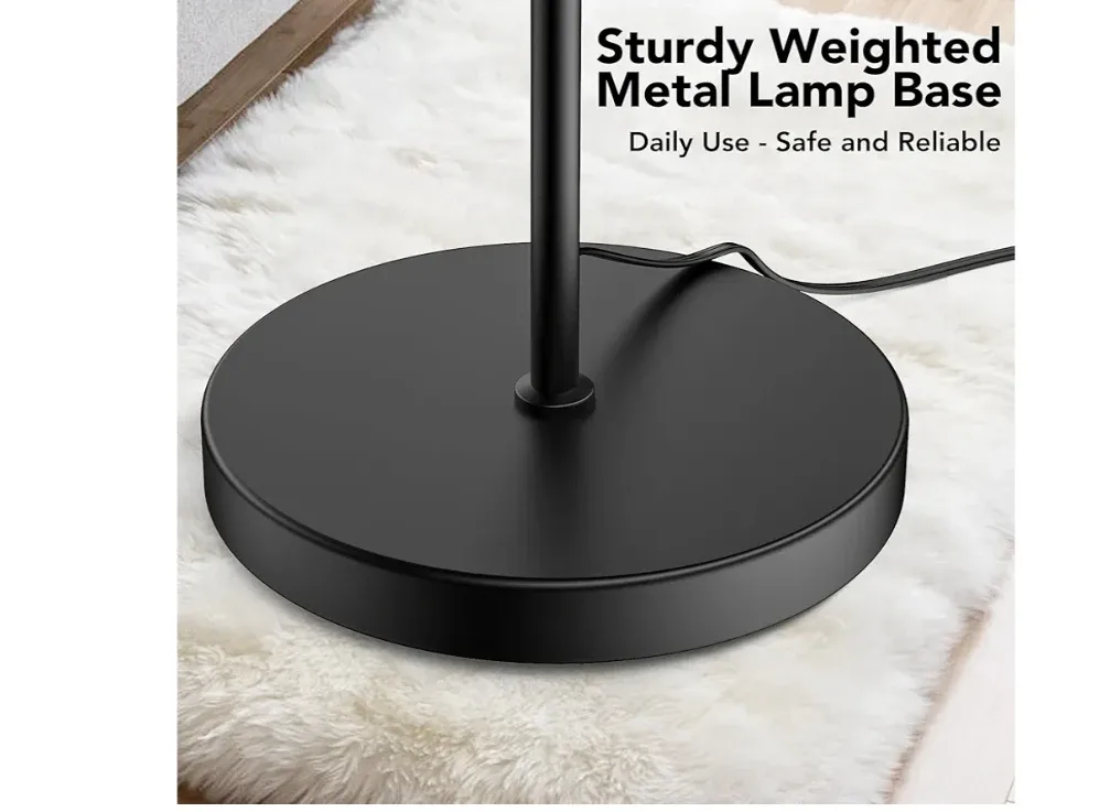 Black Arc Floor Lamp with LED Bulb image indicator(2)