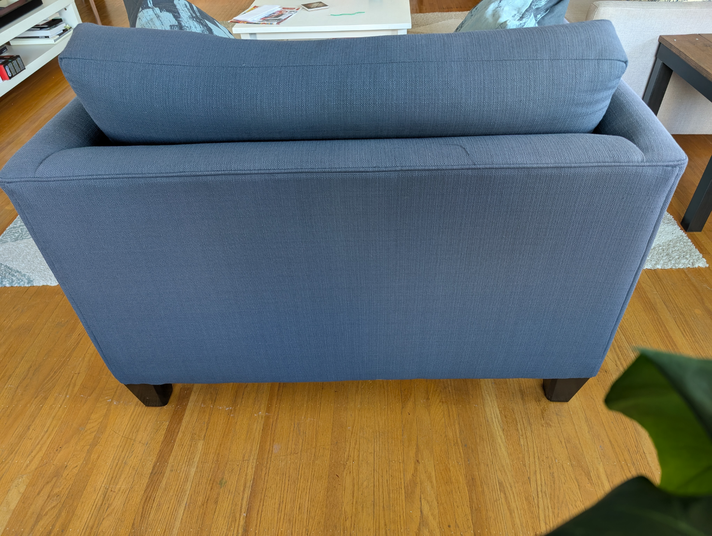Dark Blue Loveseat with Throw Pillows - photo 4