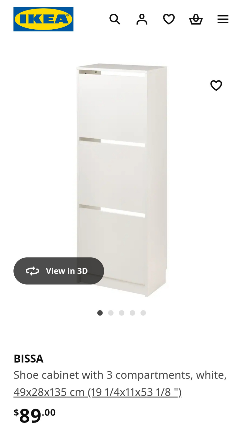 IKEA BISSA White Shoe Cabinet - photo 2