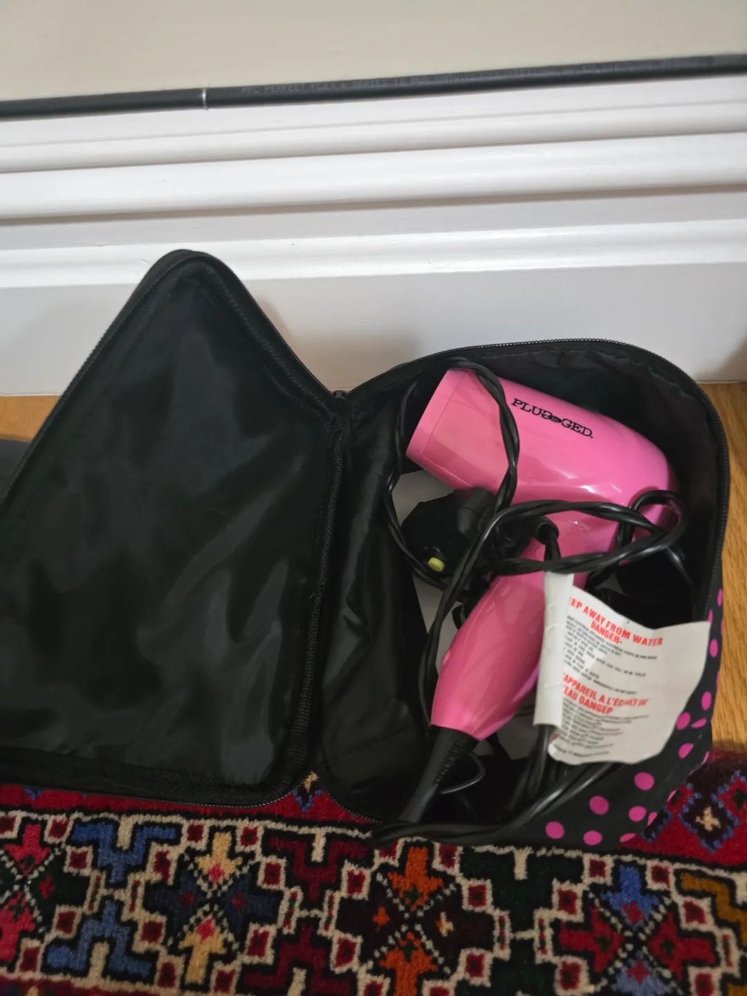 Plugged Pink Travel Hair Dryer with Case thumbnail