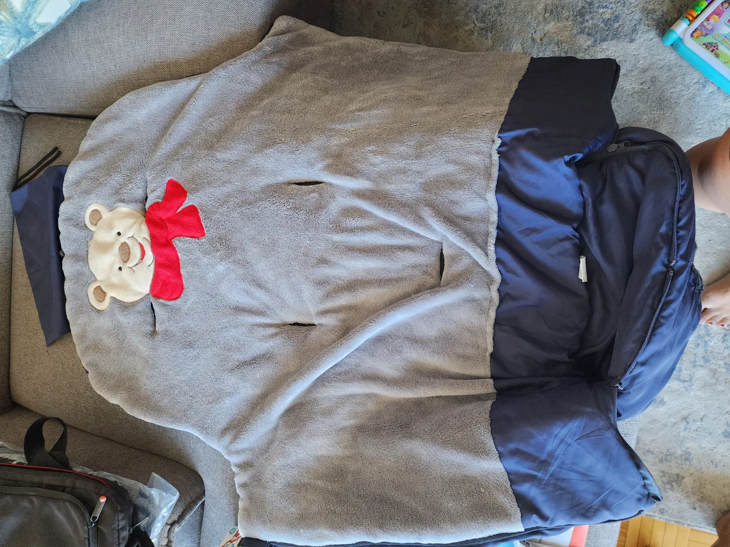 Baby Stroller Sleeping Bag with Teddy Bear Hood image indicator(2)