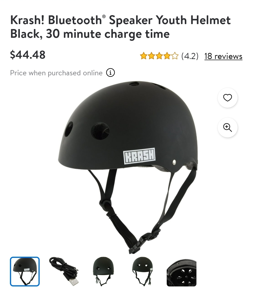 [Brand New!] Krash! Youth Helmet with Bluetooth Speaker