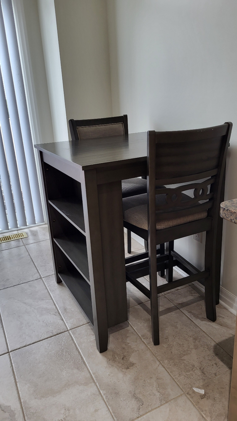 Kitchen Island Table with Two Chairs