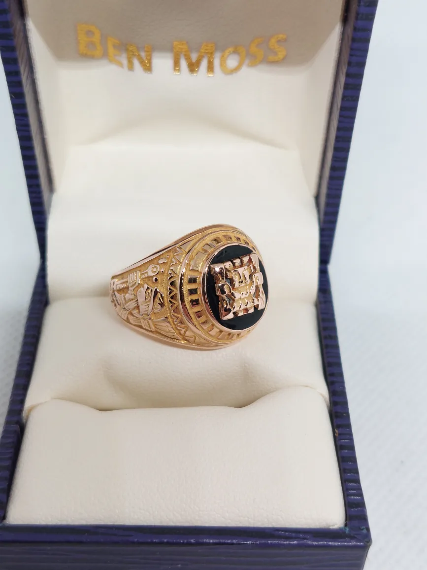 14K Gold Ring Aztec Mayan design image indicator(3)