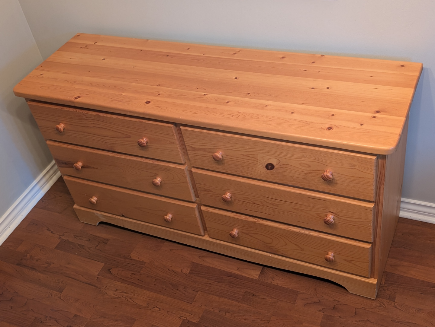 Wooden Dresser and Mirror Set