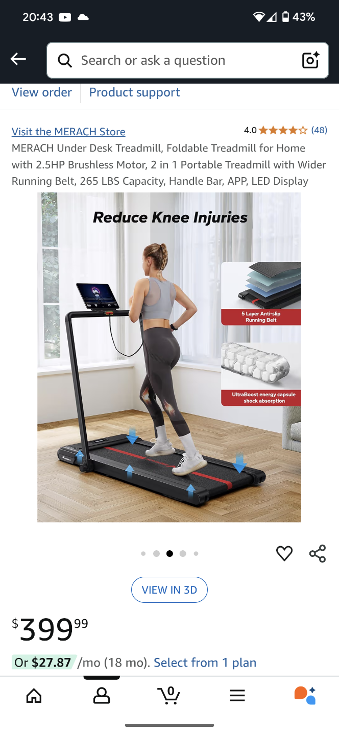 MERACH Under Desk Treadmill - Foldable & Portable - photo 2
