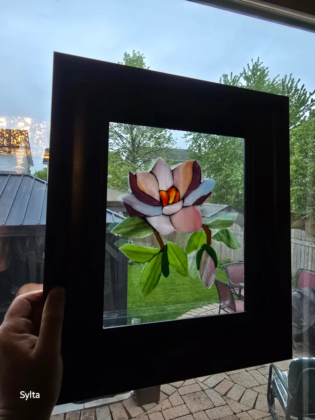 Glass on Glass Magnolia Mosaic Framed Artwork image indicator(3)