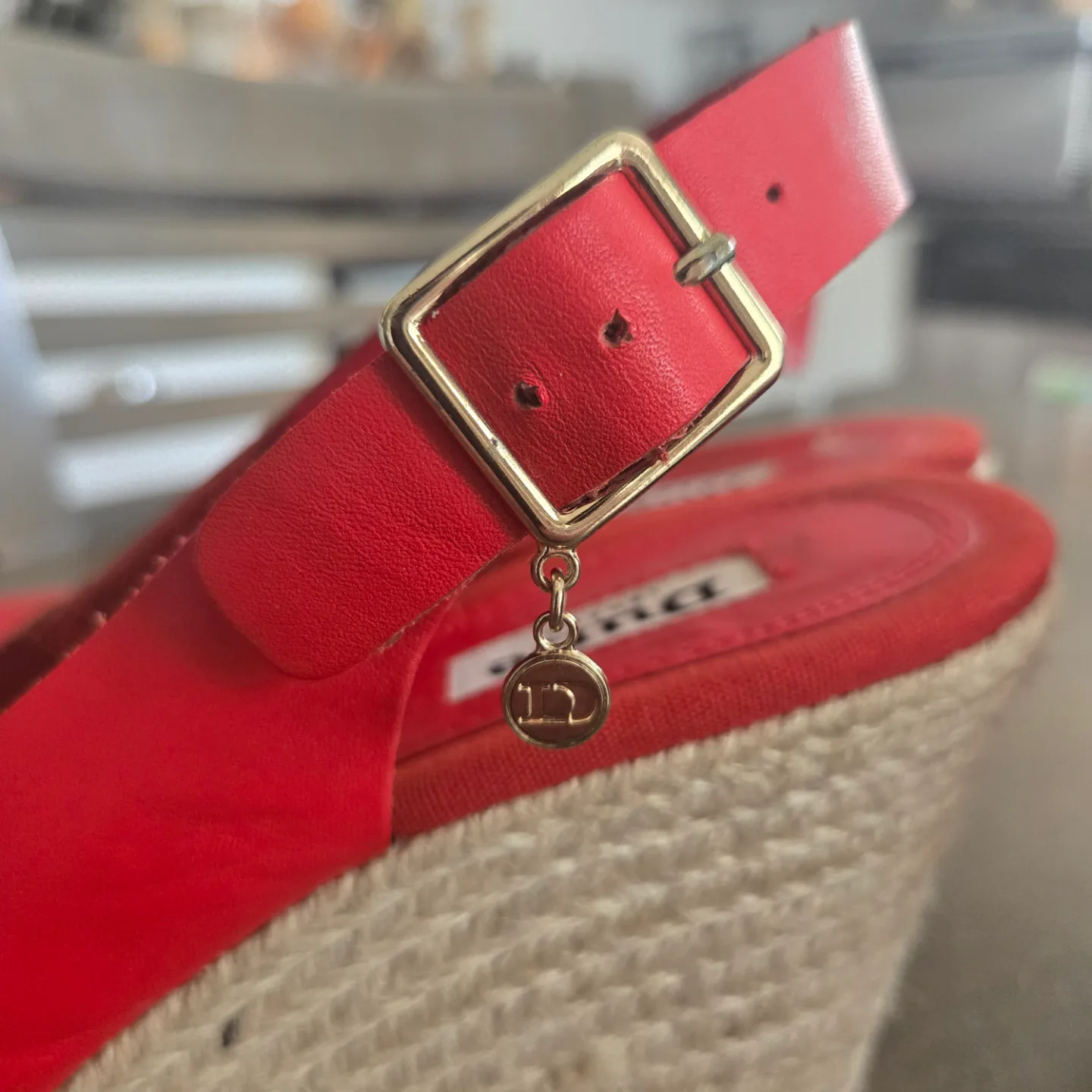 Dune London Red Wedge Heels Size 6M image indicator(3)