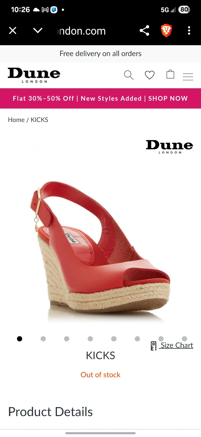 Dune London Red Wedge Heels Size 6M image indicator(4)