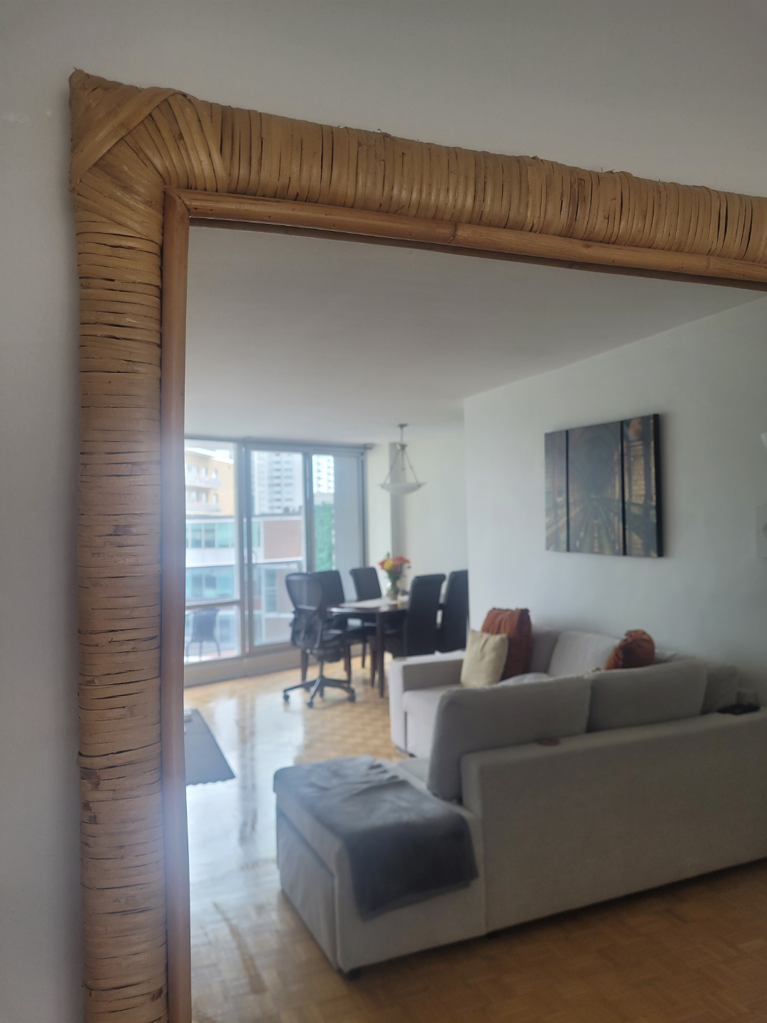 Full-Length Rattan Mirror - photo 2