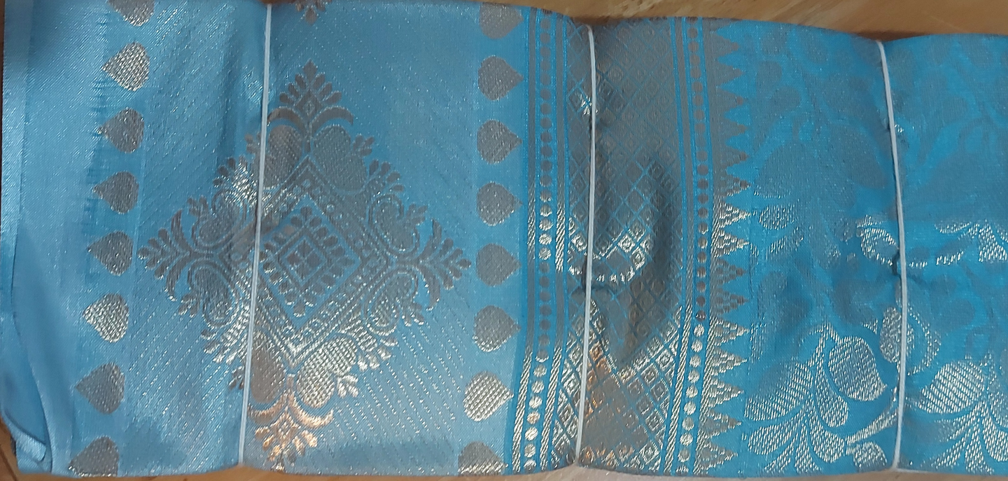 Beautiful Blue and Silver Banarasi Saree