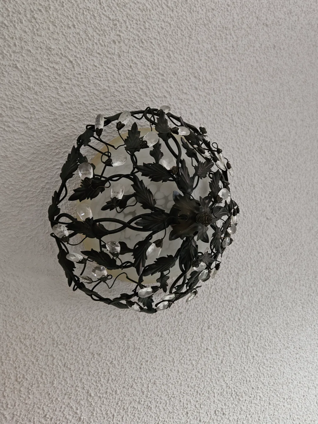 Elegant Black Metal and Crystal Chandelier image indicator(6)