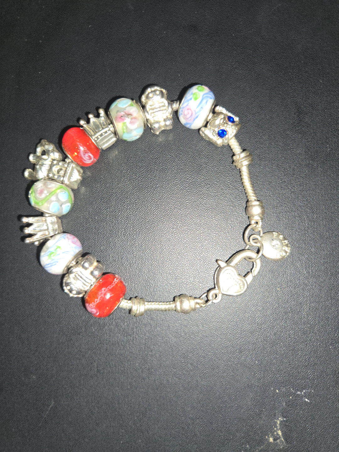 STERLING SILVER PANDORA CHARM BRACELET