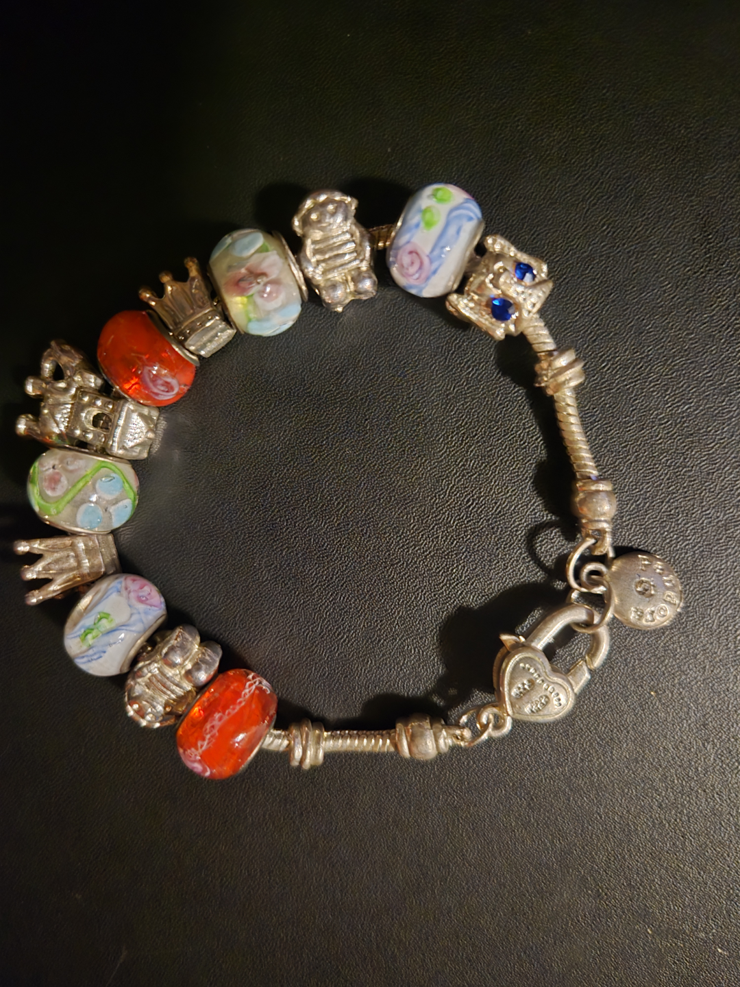 STERLING SILVER PANDORA CHARM BRACELET - photo 2