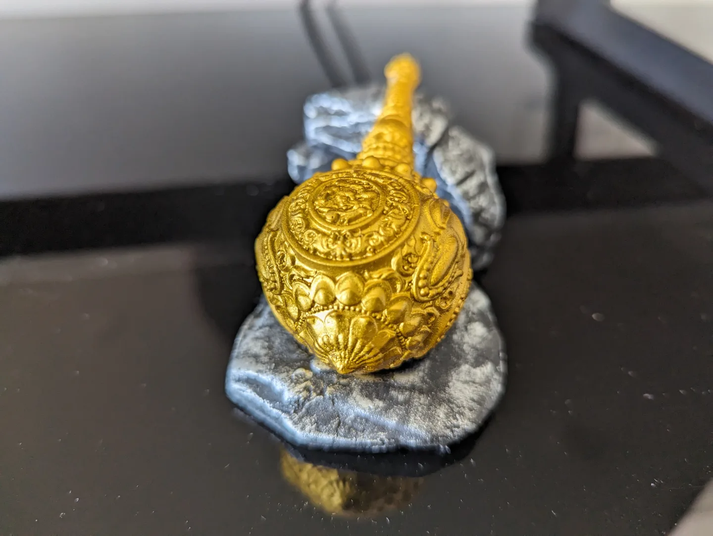 Hanuman Gada Idol Golden Gada Statue for Car Dashbaord Decor image indicator(2)