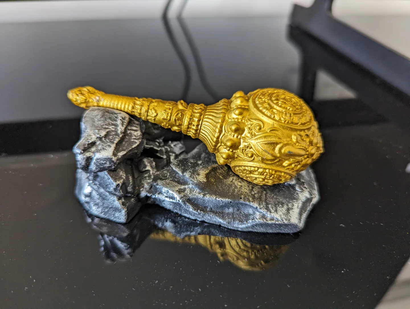 Hanuman Gada Idol Golden Gada Statue for Car Dashbaord Decor image indicator(4)