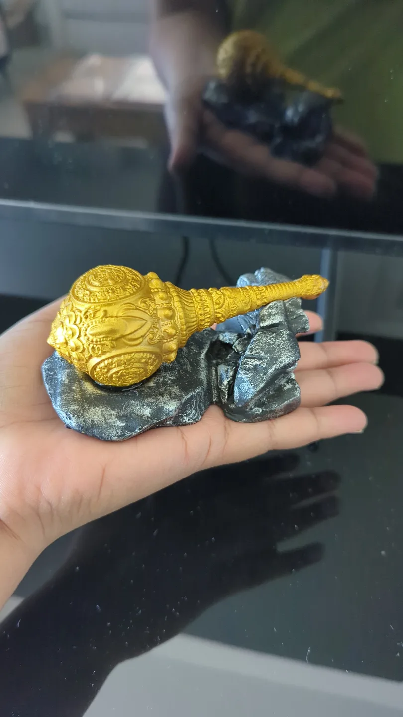 Hanuman Gada Idol Golden Gada Statue for Car Dashbaord Decor image indicator(5)