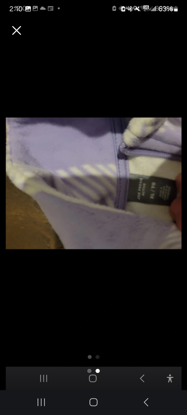 #freecycle Women's Lavender and White Plaid Fleece Zip-Up Jacket - photo 2