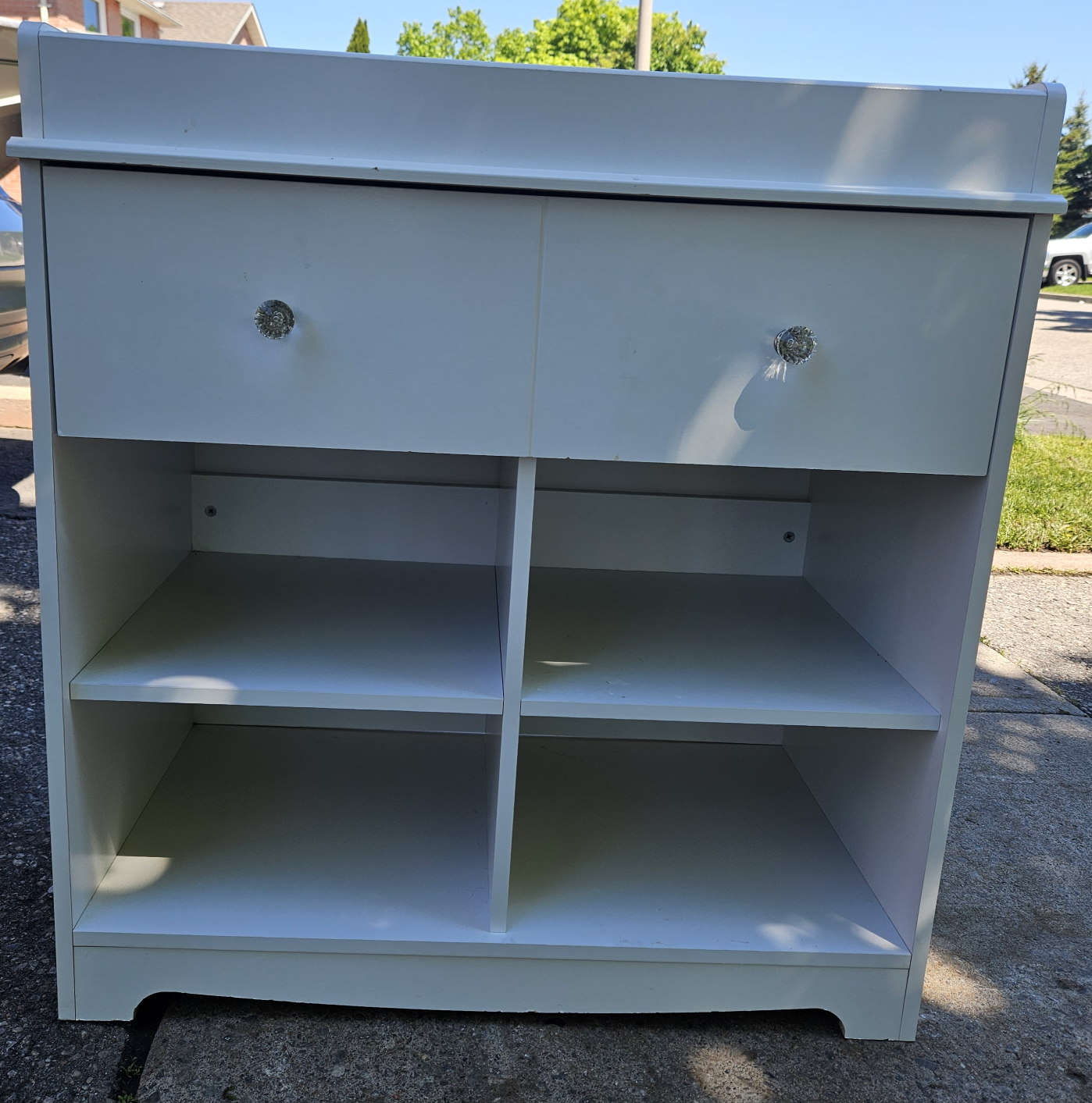 White Changing Table with Shelves - photo 3
