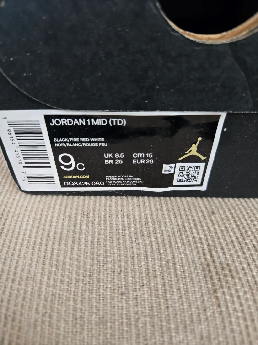 Jordan 1 Mid (TD) Toddler Shoes - Size 9c thumbnail