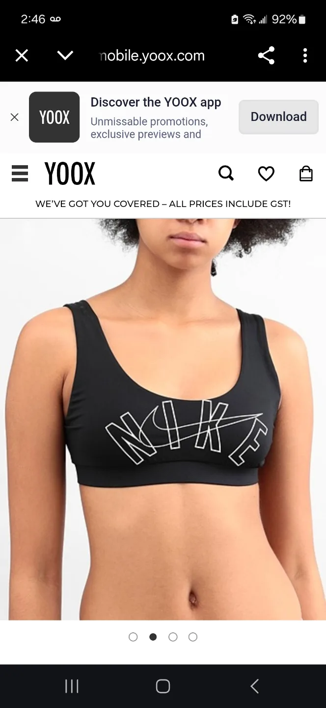 Nike Black Sports/Workout Bra thumbnail