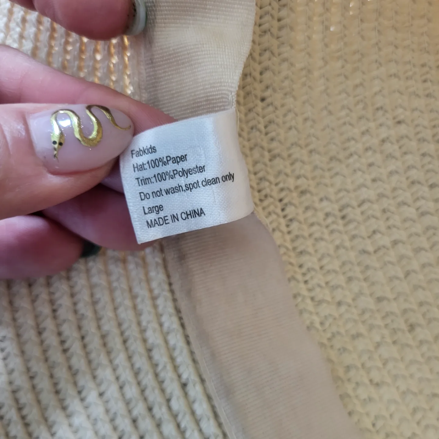 Large Beige Fedora Straw Hat with Black Ribbon image indicator(3)