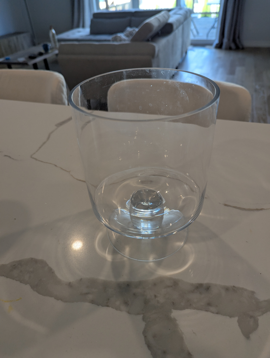Clear Glass Pedestal Bowl - photo 2