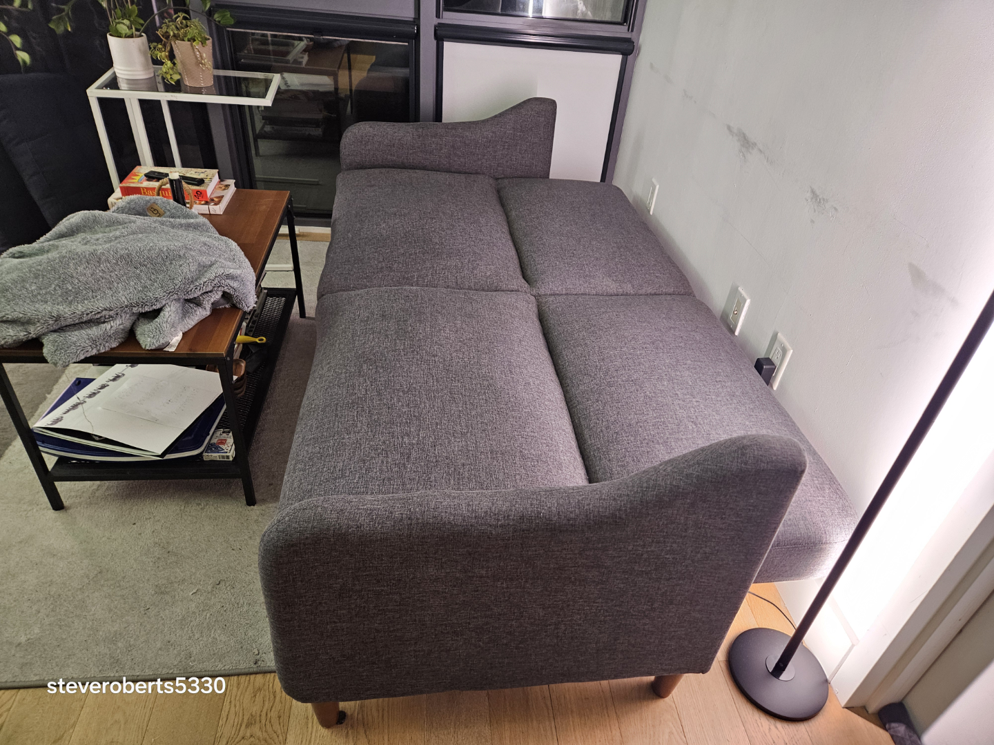 Dark Gray Fabric Sofa Bed