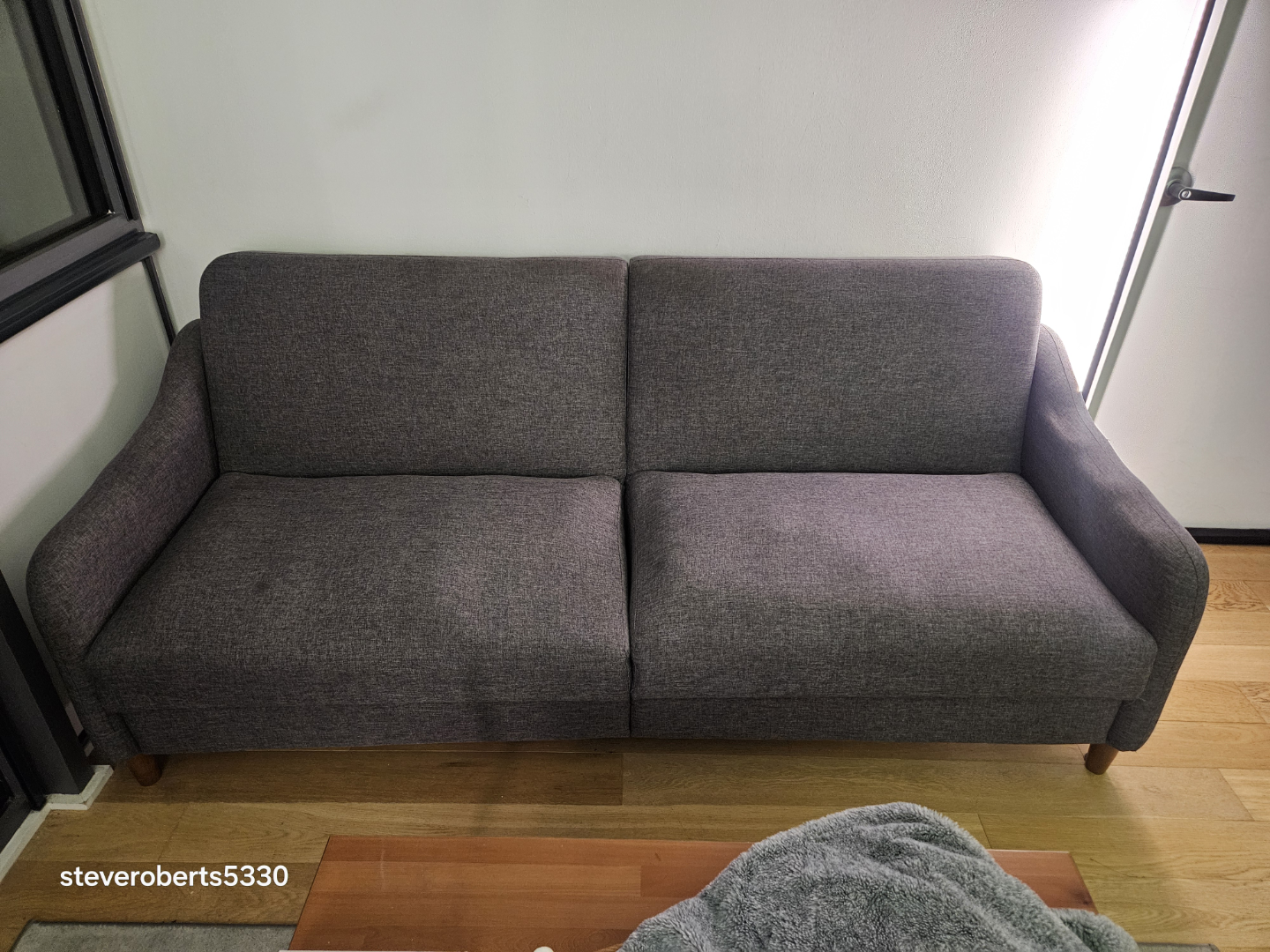 Dark Gray Fabric Sofa Bed - photo 3