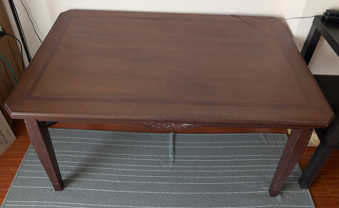 Dark Brown Wood Desk / Dining Table - photo 2