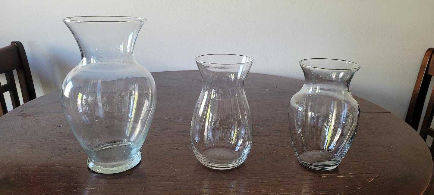 Set of Three Glass Vases