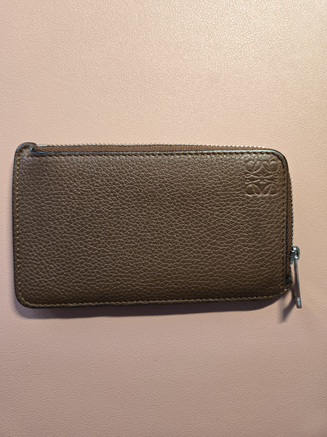 LOEWE Brown Leather Zip-Around Card Holder