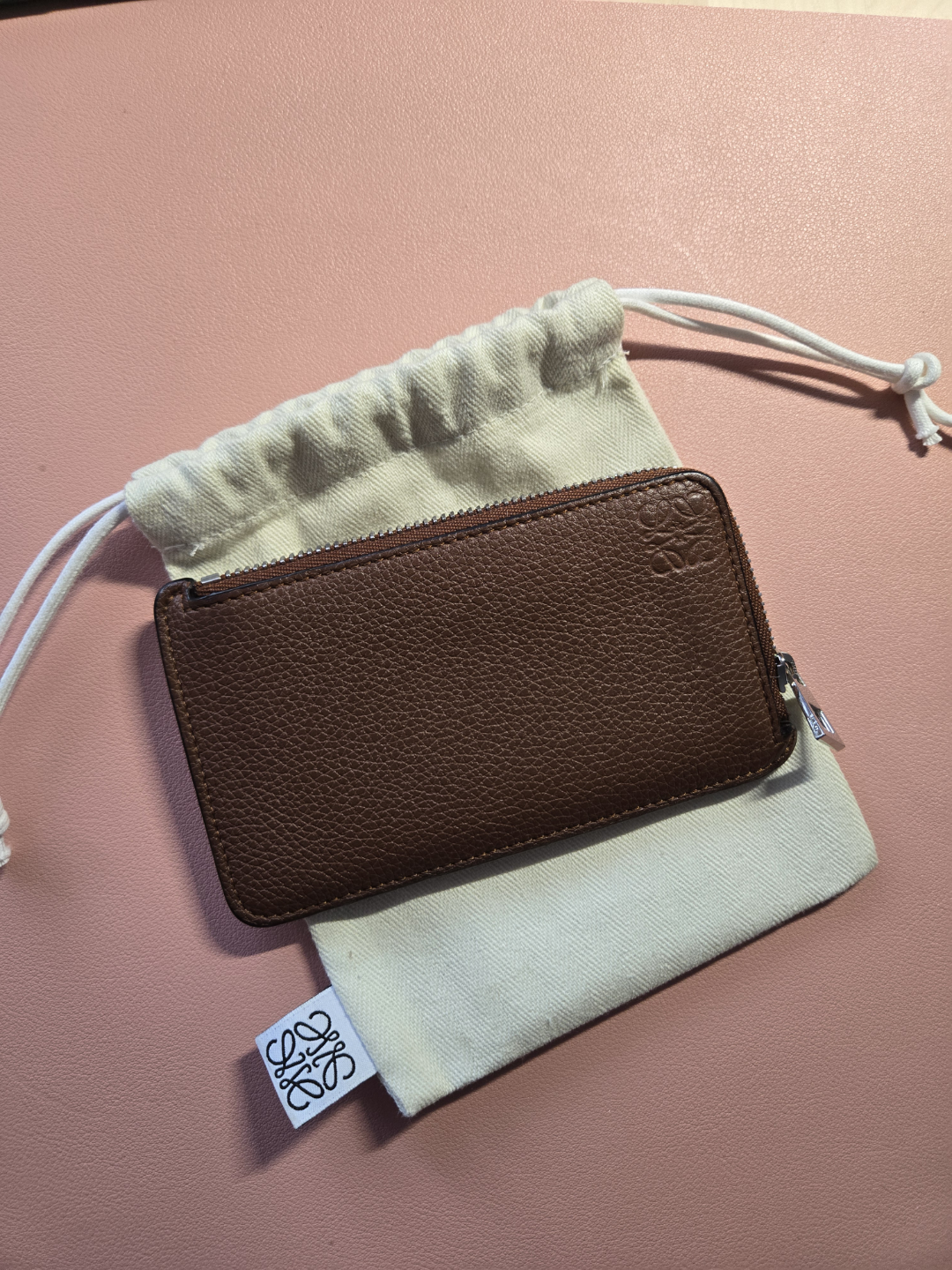 LOEWE Brown Leather Zip-Around Card Holder - photo 4