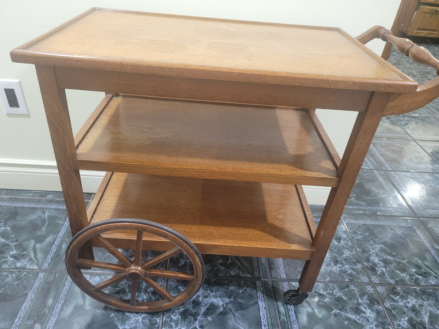Vintage Wooden Tea Trolley - photo 2