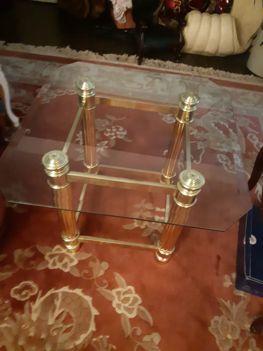 Brass and Glass Coffee Table