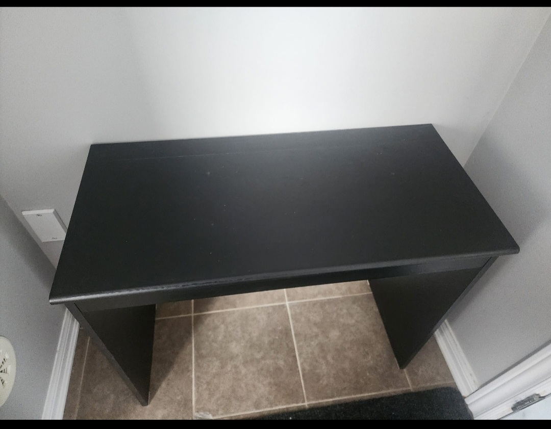 Moving Sale - Black Vanity Set with Mirror and Stool - photo 2