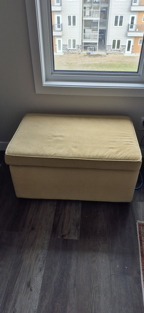 Beige Loveseat and Storage Ottoman Set - photo 2