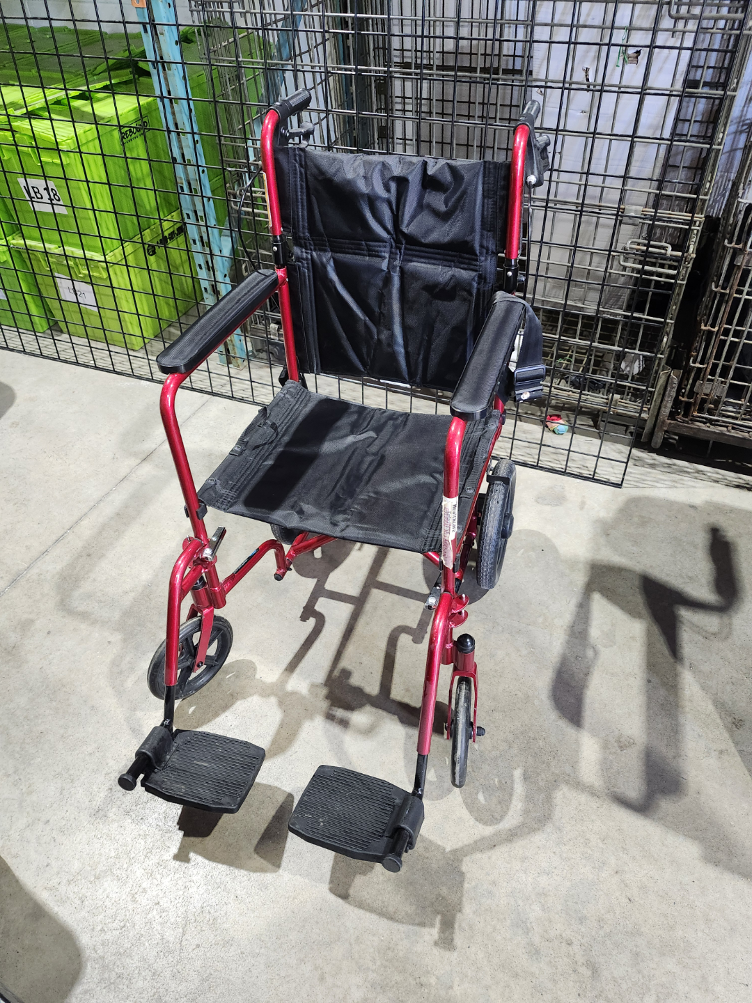 Red Lightweight Transport Wheelchair - photo 2