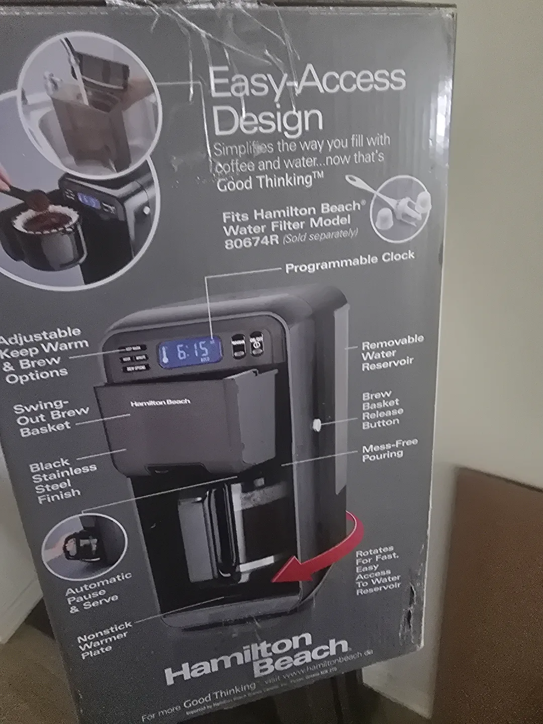 Hamilton Beach Elite 12-Cup Programmable Coffee Maker image indicator(2)