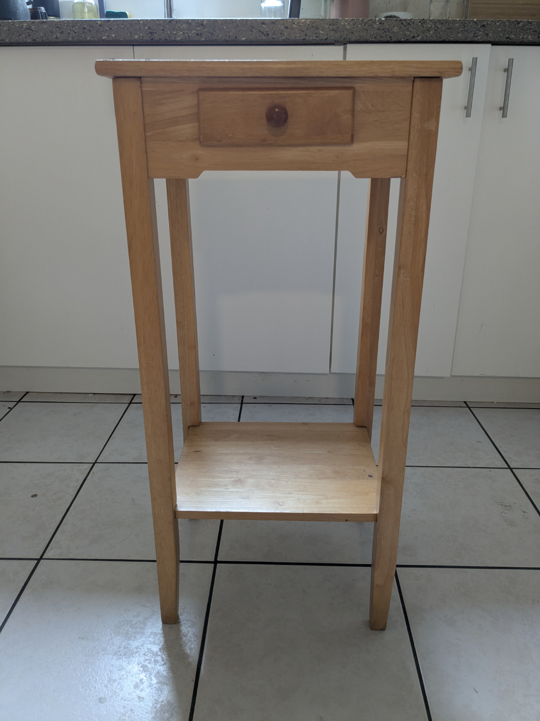 Small Wooden End Table with Drawer and Shelf - photo 2