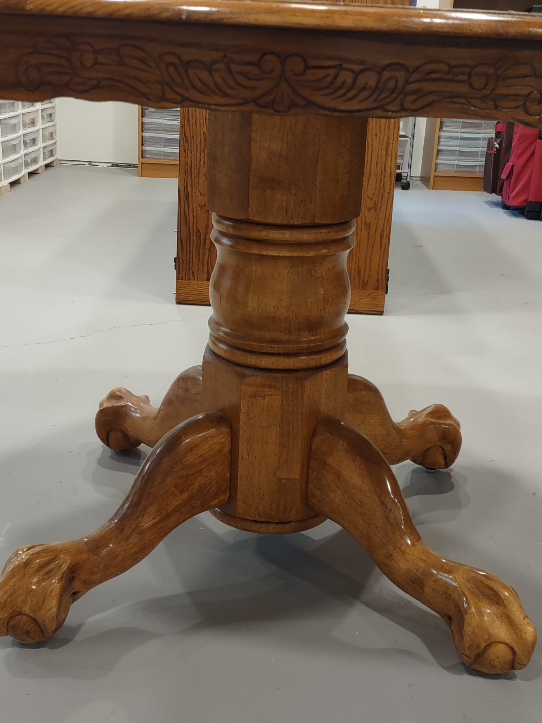 48" Solid Oak Pedestal Table (24" leaf insert incl) - photo 3