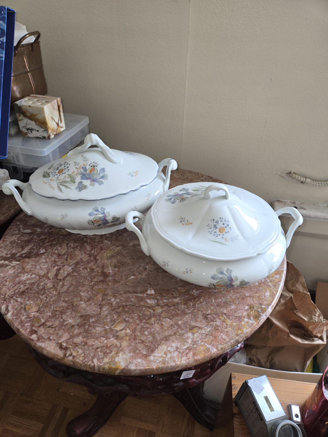 Floral Covered Serving Dishes
