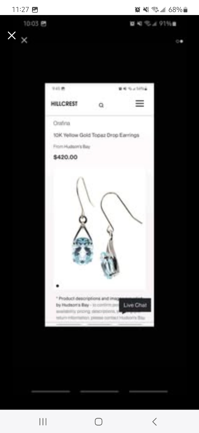 Orafina 10K Yellow Gold Topaz Drop Earrings - photo 2