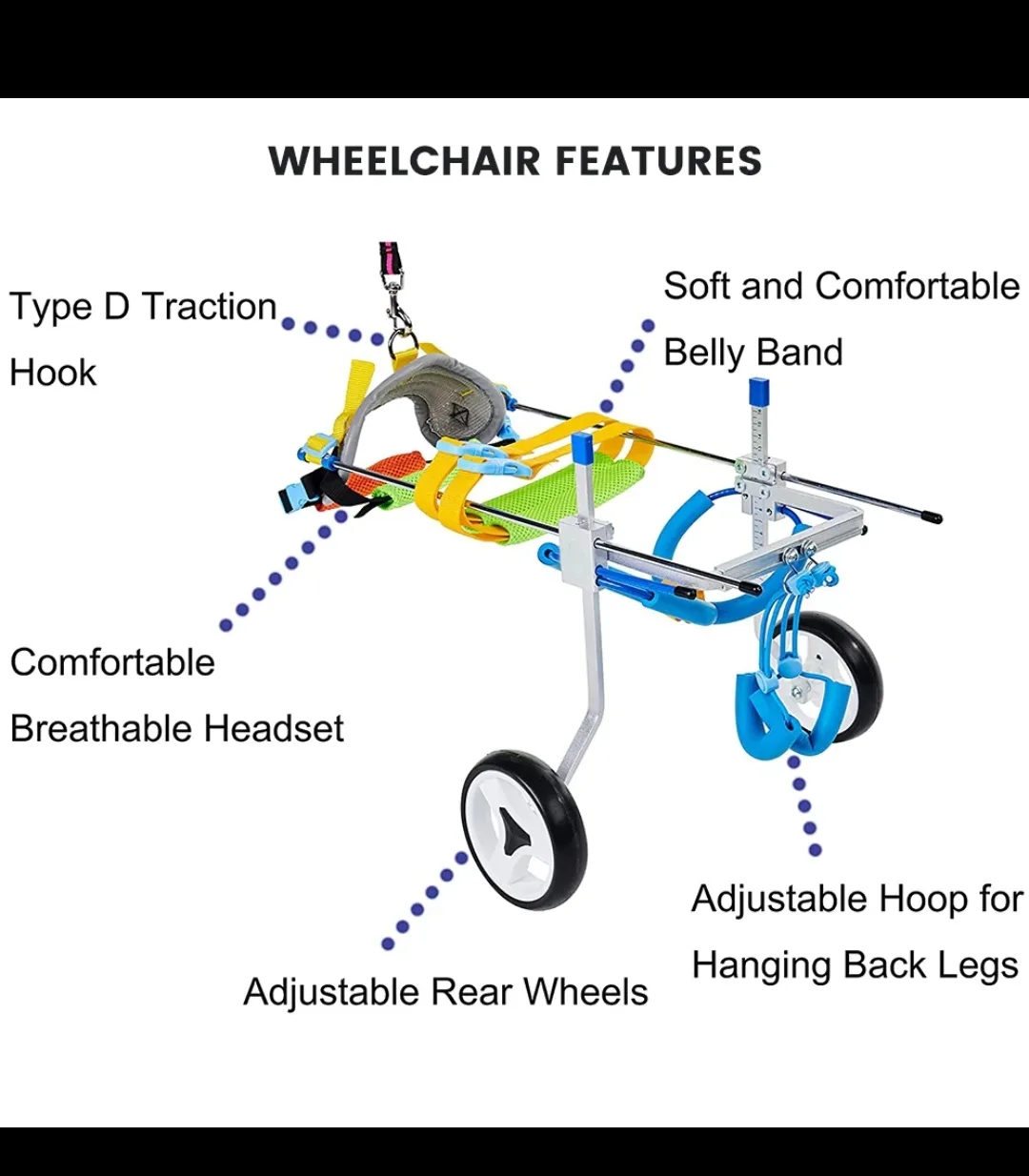 Lispoo mobility wheelchair for dogs image indicator(7)
