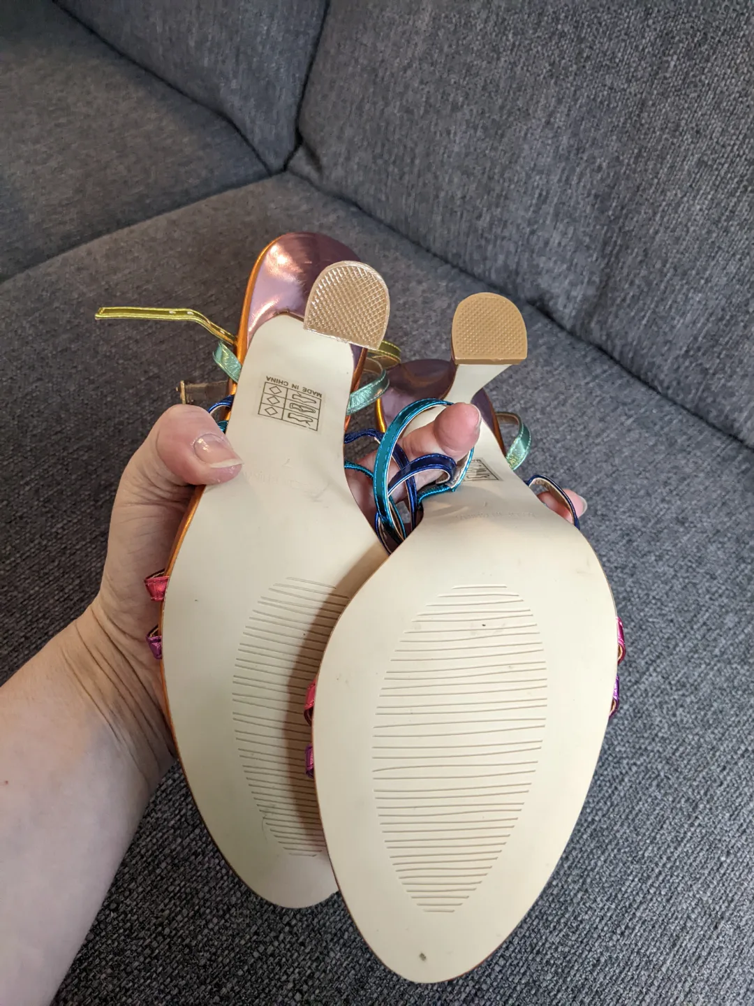 Nasty Gal Strappy PRIDE Metallic heeled sandals 🏳️‍🌈🌈 image indicator(3)