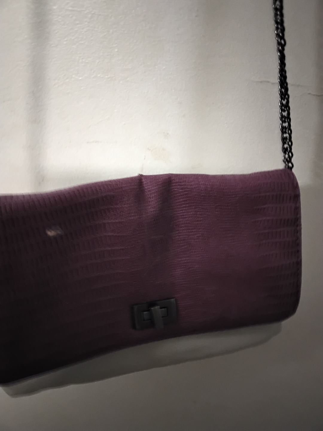 Purple Crossbody Bag with Chain Strap - photo 4
