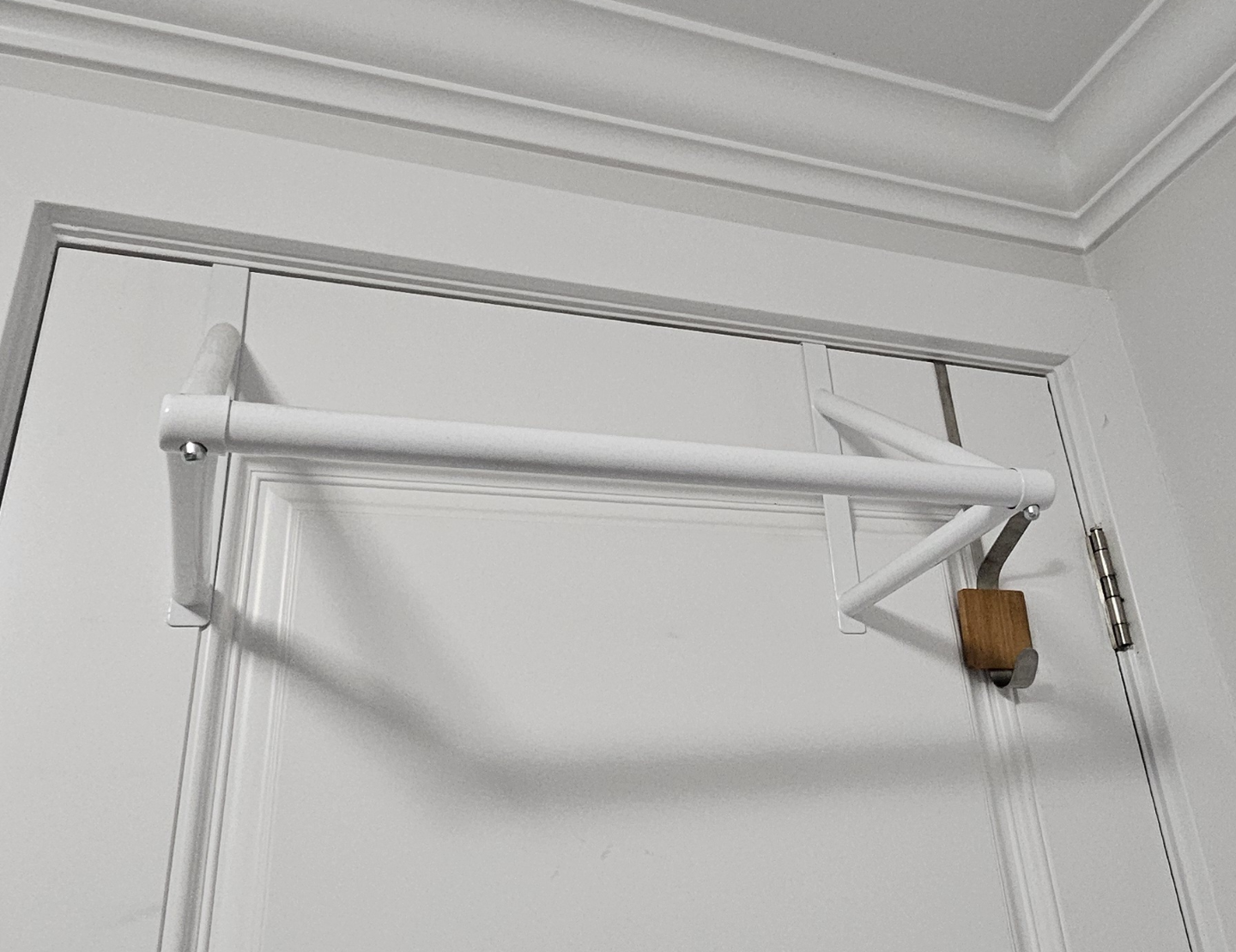 White Over-the-Door Closet Rod Hanger