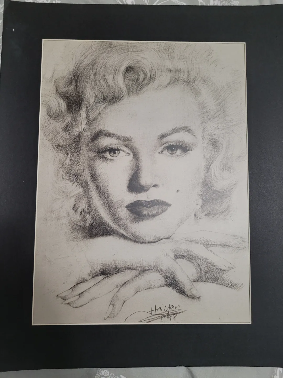 Marilyn Monroe Pencil Sketch Litho & Photo Print on wood image indicator(5)