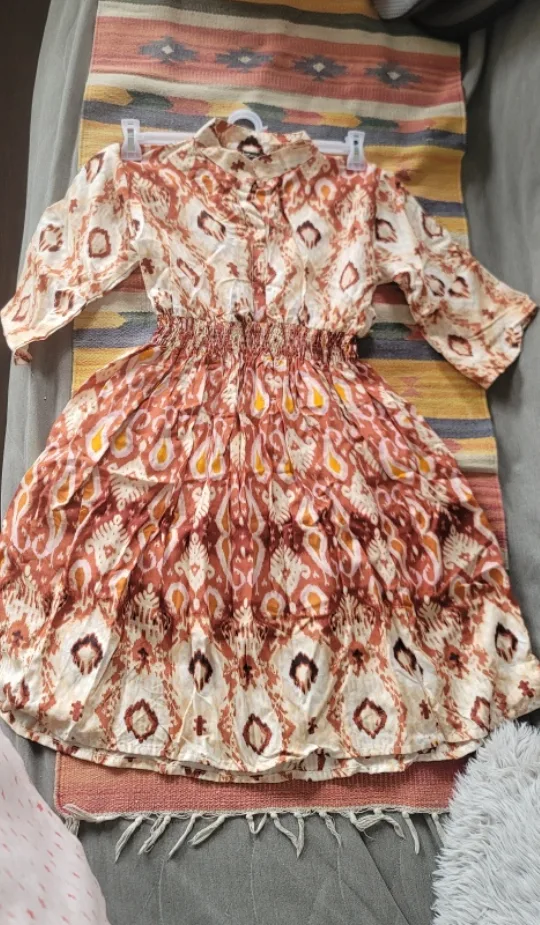 New Cotton Boho Mini Dress-  XSmall Size Women Dress thumbnail